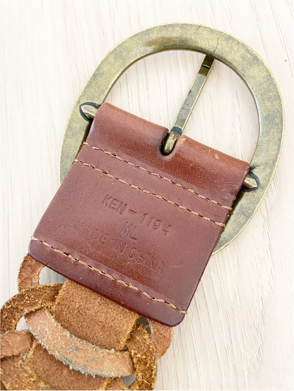 Vintage Gap 1980/90's woven braided leather belt brown - Picture 3 of 5
